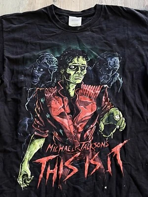 Camiseta Michael Jackson Thriller Zombie Mediana Camiseta MJ “This Is It” Gira 2009 Foto 1 de 3