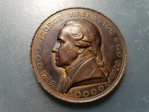 UNITED STATES US 1932 BRONZE MEDAL 200 YEARS BIRTH OF JORGE WASHINGTON 65 mm - Picture 1 of 2