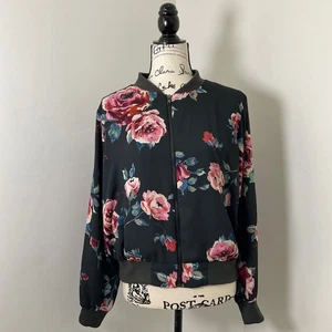 Chaqueta Bomber Everly Floral Para Mujer Mediana Cremallera Ligera Estampado Rosa - Imagen 1 de 4
