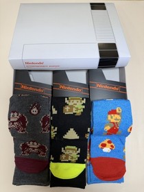 RARE Nintendo Licensed NES Socks Set of 3 (Super Mario / Donkey Kong / Zelda)