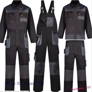 Cargo Suit Men's Cotton Multi-Pocket Pants Long Sleeve Overalls Casual Working - Picture 1 of 17