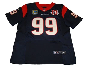 Nike On Field Mens 44 JJ Watt Houston Texans 10th Blue Mesh Captain's Jersey - Picture 1 of 15