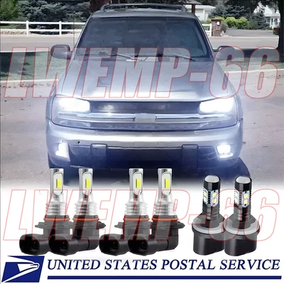 Kit de 6 bombillas LED 6000K + luz antiniebla para Chevrolet Trailblazer 2002-2005 Foto 1 de 4