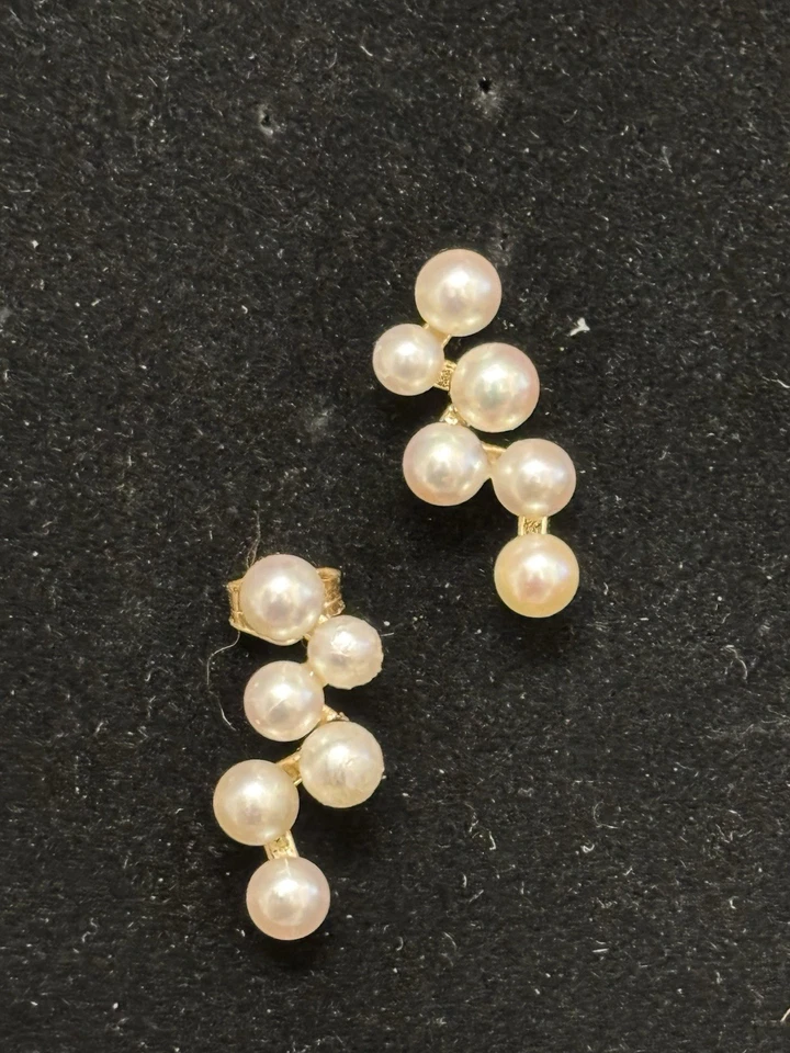 Перепрофилированные серьги с жемчугом и виноградом Микимото  - Изображение 1 из 4