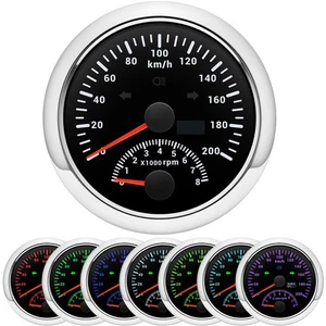 85mm 7 Colors LED GPS Speedometer 200KM/H With Tacho Waterproof for Boat Car ATV - Picture 1 of 15