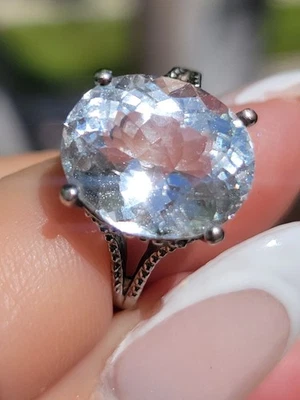 Morganita blanca platino sin tratar 6,5 quilates - talla 7 Foto 1 de 4