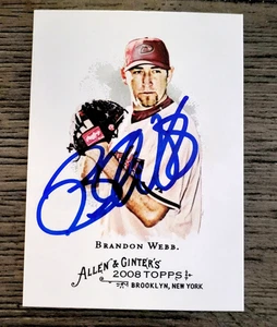 BRANDON WEBB Signed 2008 Topps Allen & Ginter Rookie #280 Arizona Diamondbacks - Picture 1 of 2