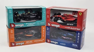 Burago 1/43 F1 Ferrari Alpine McLaren Mercedes W14 MCL60 SF23 A523 Lot Of 4 Cars - Picture 1 of 13