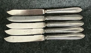 Vintage Set of Five 1847 ROGERS BROS. WARRANTED Fruit KNIVES 6-3/8" Silver Plate - Picture 1 of 14