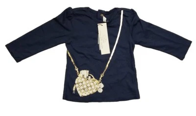 NUEVO CON ETIQUETAS NUEVO Little Marc Jacobs Niñas Azul Marino Gráfico Camiseta Camiseta 3y 2y Foto 1 de 2