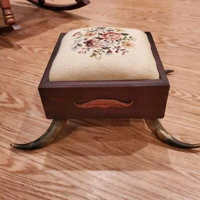 REPOSAPIÉS ANTIGUO AMERICANO WESTERN VAQUERO CUERNO DE VACA PUNTA DE AGUJA - APROX. 1894 Foto 1 de 4