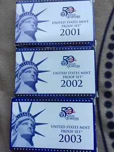 U.S.Proof sets 2001-2003 3 complete sets - Picture 1 of 2