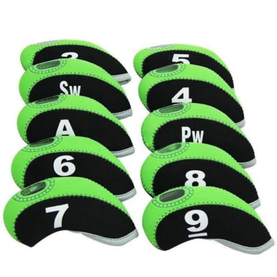 10pc Golf Iron Headcovers Set w/Large No. for All Brands Callaway Taylormade