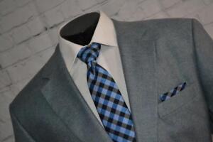 42903-a Jos A Bank Blazer Sportscoat Jacket Blue 100% Silk Size 46 Reg Adult Men