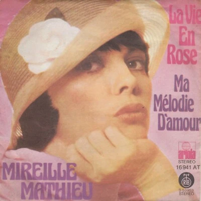 MIREILLE MATHIEU LA VIE EN ROSE UNIQUE LABEL 1976 RECORD YUGOSLAVIA 7" PS - Image 1 of 4