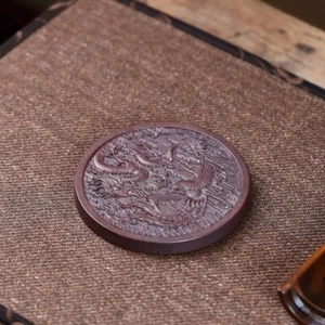 creative holder for tea pot yixing zisha purple clay round animal carved pot mat - Picture 1 of 11