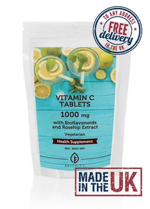 Vitamin C 1000 mg Hagebutte Biof 30-60-90-120-180-250-500-1000 Tabletten UK - Bild 1 von 12