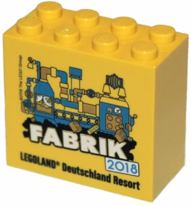 LEGO Yellow Promotional Brick 2x4x3 Fabrik 2018 NUOVO!!!! - Foto 1 di 1