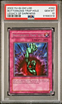 PSA 10 💎 Bottomless Trap Hole LOD-092 Rare 2003 YuGiOh Legacy Of Darkness POP 0 - Image 1 of 2