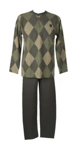 Winter cotton pajamas milan point long sleeve serafino cotton on the skin ALPINA - Imagen 1 de 5