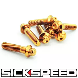 24K 44MM GOLD BOLTS THREAD 8x1.25 FOR 3 PIECE BBS WORK SSR WEDS RAYS VOLK RS RF - Picture 1 of 1