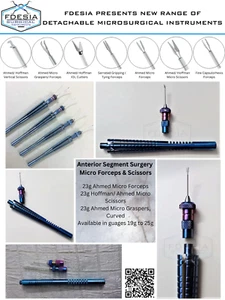Segmento anterior y vitreo pinzas retinianas puntas de tijera oftálmicas 19G a 23G - Imagen 1 de 10