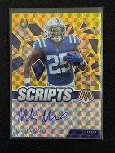 Marlon Mack 2021 Mosaic Rookie Scripts Gold 1/25 Panini NFL Colts # S-MM