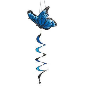 Spinner da appendere 32"L x 13"W BLU MORFO FARFALLA TWISTER decorazione giardino ITB-4980 - Foto 1 di 1