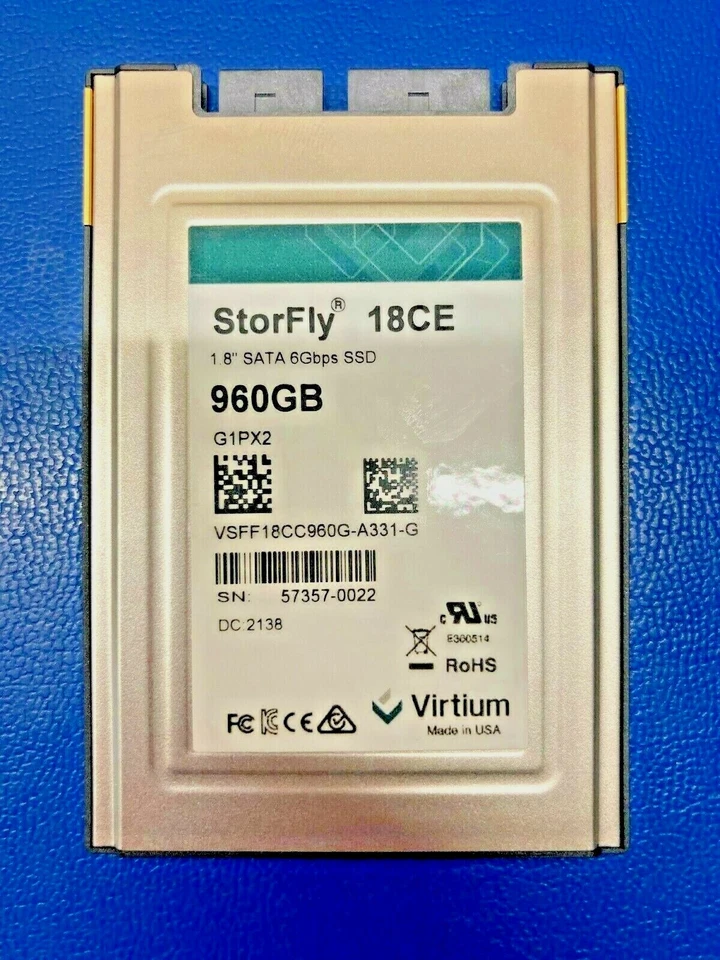 Vertium StorFly 960gb 1.8in SATA SSD 1TB  VSFF18CC960G, Dell 061PX2 - Image 1 of 4