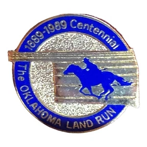 Oklahoma Land Run Centenniel 1889-1989 Lapel Pin - Picture 1 of 4