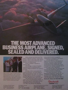 8/1989 PUB BEECHCRAFT RAYTHEON RAUMSCHIFF FLUGZEUG WAYNE ANN DENSCH ORIGINAL ANZEIGE - Bild 1 von 1