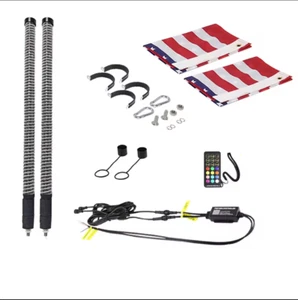 2024 NEWEST 1.75 Inch Thick COB LED Whip Antenna Light 4ft Flag Pole For ATV UTV - Picture 1 of 9