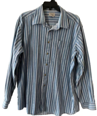 L.L. Camisa Bean Para Hombre Vintage XL-Reg Azul/Blanco Rayas Abotonada Defecto OBGV8 Foto 1 de 4