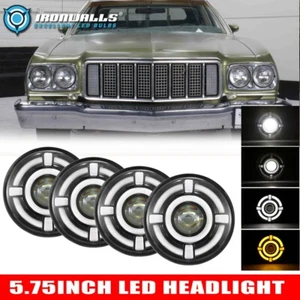 For Ford Thunderbird Torino 4PCS 5 3/4" 5.75" Round LED Headlights Hi/Lo DRL - Picture 1 of 12