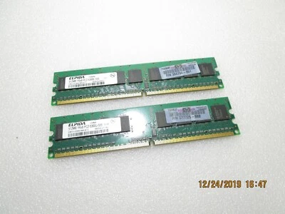 2x ELPIDA 512MB 1Rx8 PC2-5300E-555 DESKTOP MEMORY EBE51ED8AGWA-6E-E - Image 1 of 2