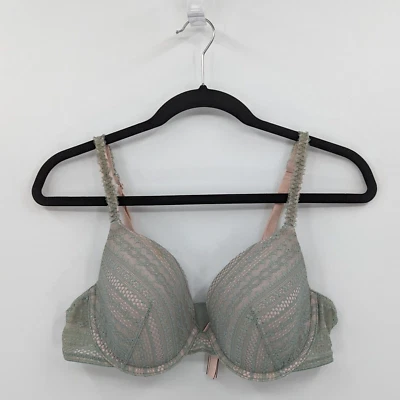Sujetador Victoria's Secret 36C Verde Encaje Forrado Cobertura Perfecta-LEER Foto 1 de 4