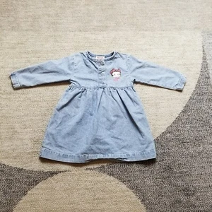 Lindo Vestido Denim Betty Boop Vintage Niños Talla 2T Azul Niñas Años 90 Hecho en EE. UU. - Imagen 1 de 10