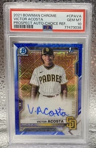 2021 Bowman Chrome Victor Acosta Auto #CPAVA Blue Choice /150 (PSA GEM MT 10) - Picture 1 of 2