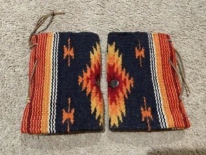 BR Stiefelteppiche Südwesten Azteken Navajo Indianer Stiefelüberzieher Wolle Leder - Bild 1 von 7