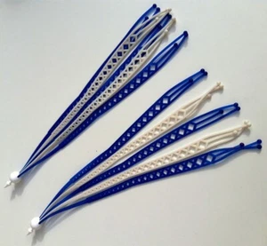 Lambretta and vespa 5-Strand Handlebar Tassels Blue & White a pair - Picture 1 of 3