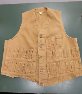 Hunting Shotgun 36 Shell Vest, S, Vintage Sears Roebuck , 70’s, Canvas, Buttons - Picture 1 of 7