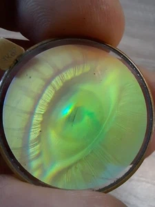 VINTAGE Retro Hologram Floating Art Glass 3D Eye Double Pendant Necklace USSR - Picture 1 of 11