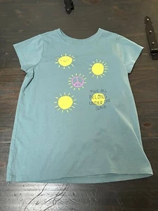 Tea Collection We All Belong Under Sun Short Sleeve Green T-Shirt Girl's Size 10 - Picture 1 of 6
