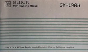 1981 Buick Skylark owner's manual - Picture 1 of 1