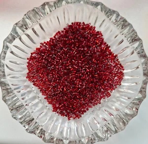 BN 75 grams 2 - 3 mm MAROON METALLIC BUGLE BEADS 75g - Picture 1 of 5