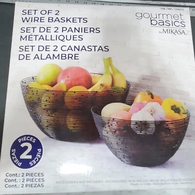 Gourmet Basics by Mikasa Wire Basket for Kitchen Fruit & Vegetable Set of 2 - Image 1 of 4