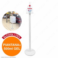 Piantana Colonnina Supporto 70cm per Dispenser Erogatore + 500ml Gel Igiene Mani