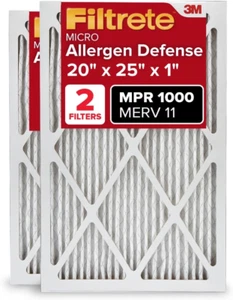 Micro Allergen Defense AC Furnace Air Filter MPR 1000, 20x25x1, 2-Pack - Picture 1 of 12