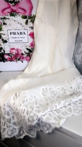 Zara Midi Dress With Lace Trim Ecru Bloggers Fav Sold Out XS RRP £59.99 - Picture 1 of 6
