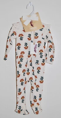 Nuevo con etiquetas Mameluco y Diadema Jessica Simpson Infantil Niña Beige Floral Orgánico LS 6-9M Foto 1 de 4